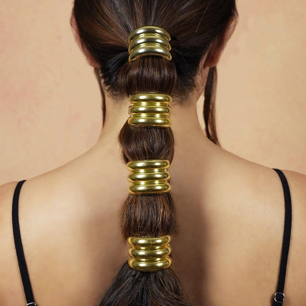 Triple Halo Pony Cuffs - Gold - Set of 2