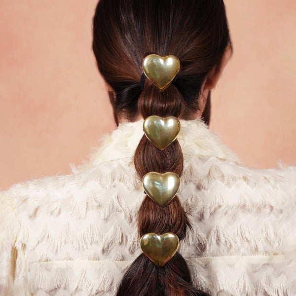 Heart Pony Cuffs - Gold - Set of 2