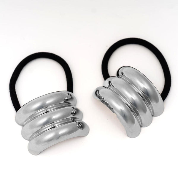 Triple Halo Pony Cuffs - Silver - Set of 2