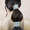 Embellished Crystal Ponytail Holder - Silver