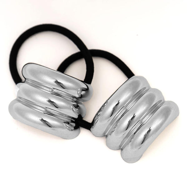 Triple Halo Pony Cuffs - Silver - Set of 2