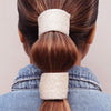 Embellished Beads Ponytail Holder - Silver
