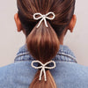 Pearl Bow Hair Tie - Off-White - Set of 2