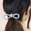 Silver Crystal Hair Bow Alligator Clip - Set of 2