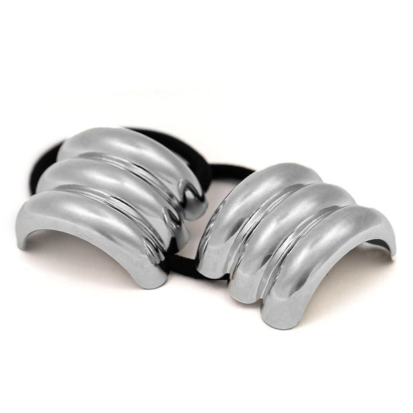 Triple Halo Pony Cuffs - Silver - Set of 2