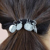 Silver Metal Coin Hair Ties - Set of 2