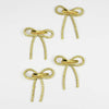 Gold Crystal Hair Bows Alligator Clip - Set of 4