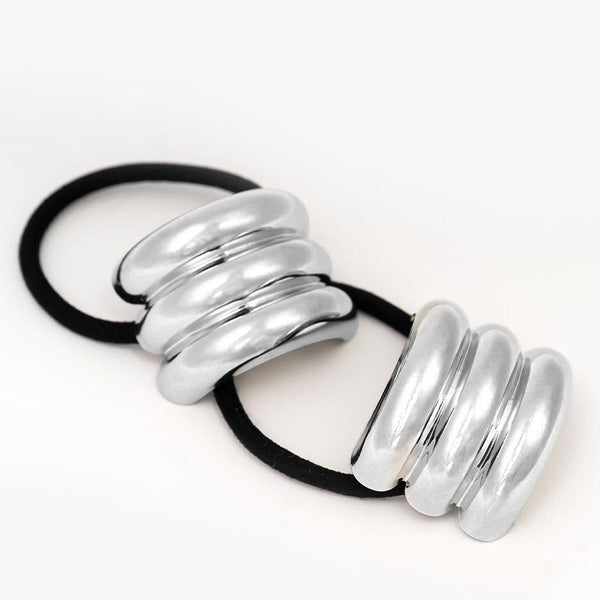 Triple Halo Pony Cuffs - Silver - Set of 2