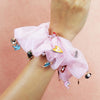 Oversized Organza Scrunchie with Charms - Pink