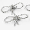 Silver Crystal Hair Bows Alligator Clip - Set of 4