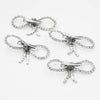 Silver Crystal Hair Bows Alligator Clip - Set of 4