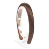 Silk Satin Puff Hair Band with Rhinestones - Dark Brown