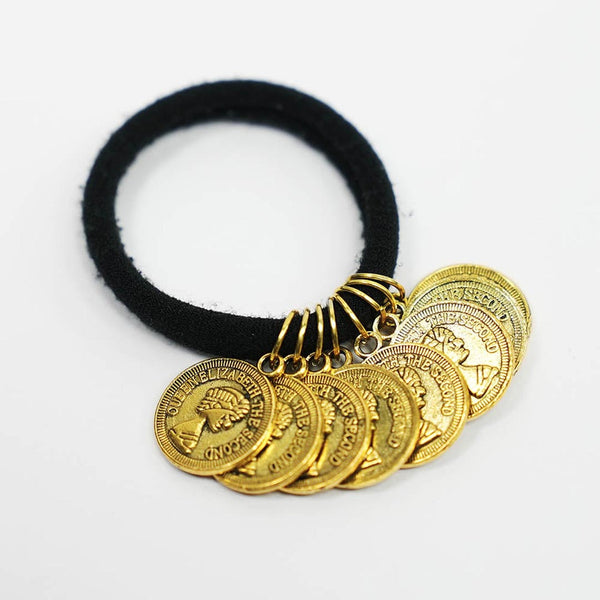 Gold Metal Coin Hair Ties - Set of 2