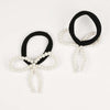 Pearl Bow Hair Tie - Off-White - Set of 2