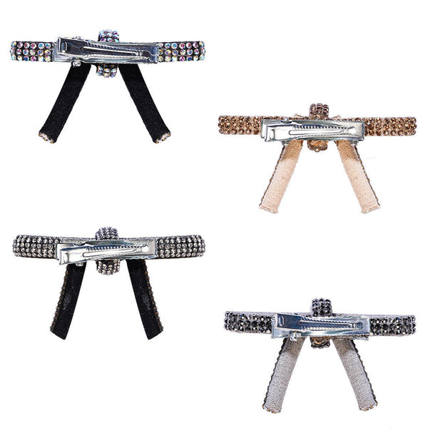 Multi Crystal Hair Bows Alligator Clip - Set of 4