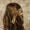 Crystal Hair Bow Alligator Clip - Golden Beige