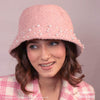 HDC X Emily In Paris Light Pink Tweed Bucket Hat with Pearls