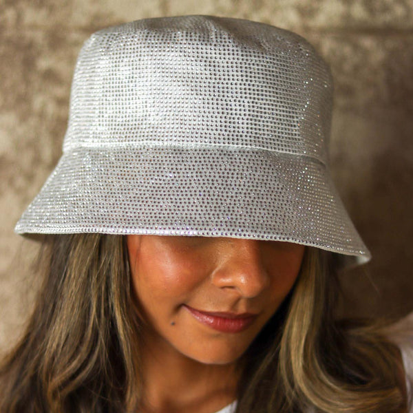 Crystal Bucket Hat - White