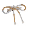 Crystal Hair Bow Barrette Clip - Silver & Gold