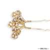 Set of 4 Embellished Pearls U Pins - Gold