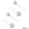 Set of 4 Embellished Pearls U Pins - Silver