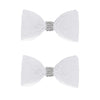 Crystal Mesh Hair Bow Alligator Clip - Silver