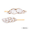 Shell & Pearl Embellished Hair Pins - Set of 2 - Gold