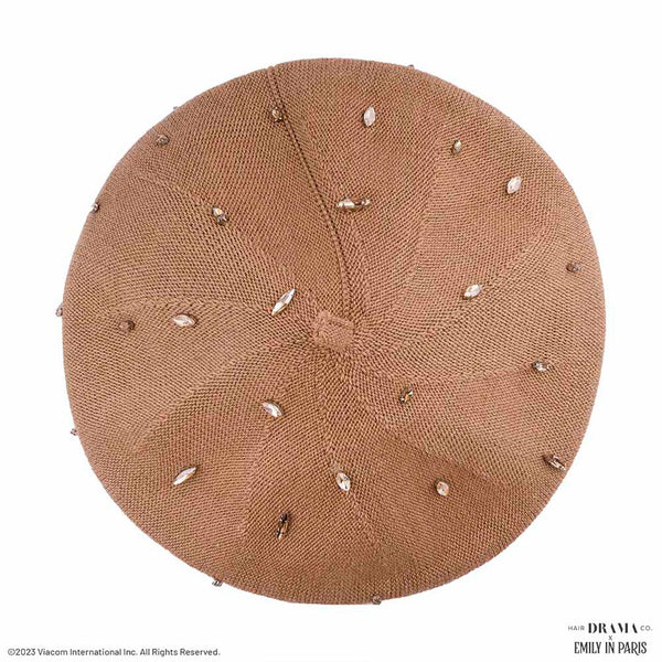 HDC X Emily In Paris Beige Beret with Crystals
