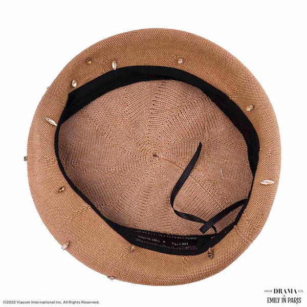 HDC X Emily In Paris Beige Beret with Crystals