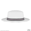 HDC x Emily In Paris White Woolen Flat Top Fedora Hat with removable Ribbon Belt