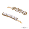 Pearl Embellished Hair Pins - Set of 2 - Gold