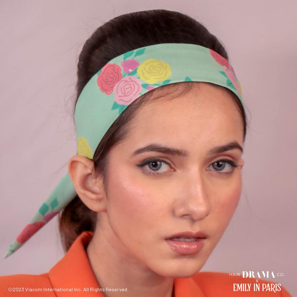 HDC X Emily In Paris Multi-color Rose Themed Scarf