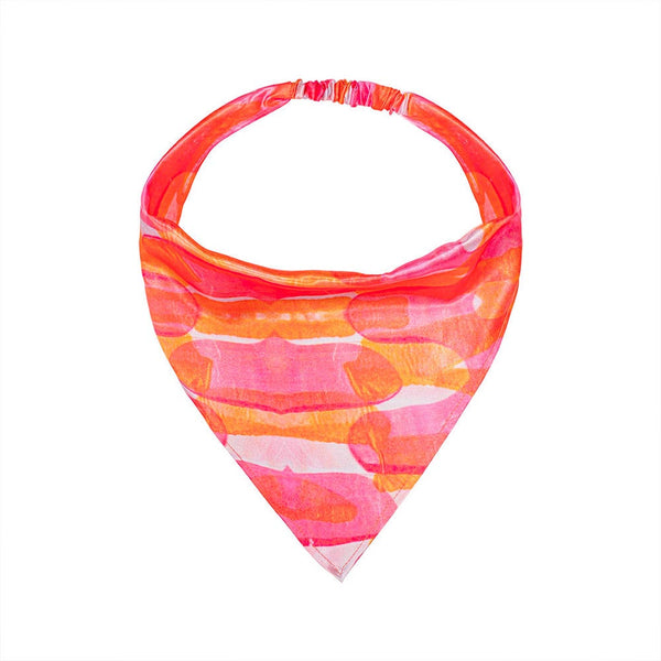 Pretty in Pink Abstract Headscarf Headband with Elastic