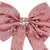 Crystal Hair Bow Alligator Clip - Pink
