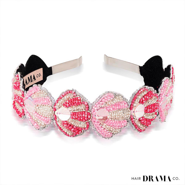 Crystal Shell Hair Band for Women - Shades Of Pink
