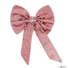 Crystal Hair Bow Alligator Clip - Pink