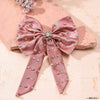 Crystal Hair Bow Alligator Clip - Pink
