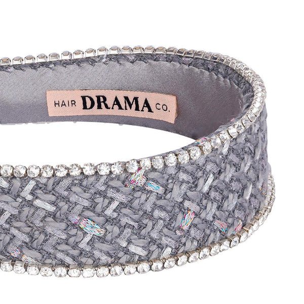 HDC x Emily in Paris Grey Tweed Crystal Flat Hair Band
