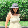HDC x Emily In Paris Black & White Woven Straw Flat Brim Hat