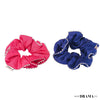 Set of 2 Silk Satin Scrunchies with Gota Patti - Blue & Pink