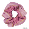Large Dual color Silk Satin Scrunchy with Gota Patti - Lilac