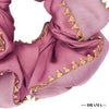 Large Dual color Silk Satin Scrunchy with Gota Patti - Lilac