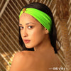 Neon Green Textured Hair Band with Starfish Metal Broach