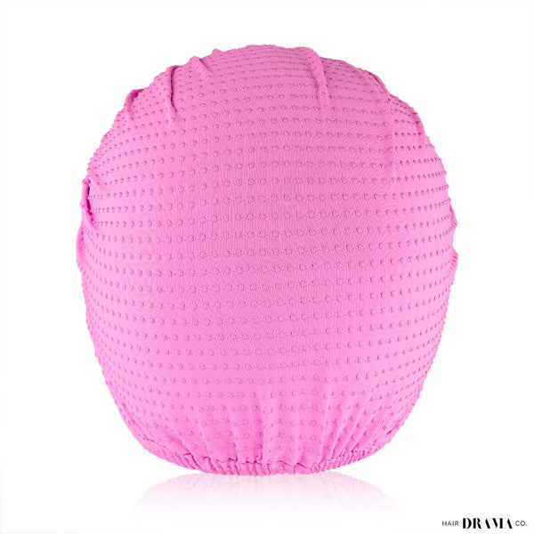 Lilac Dotted Turban with Flower Pearl Metal Broach