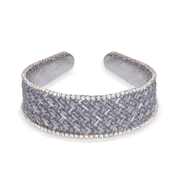 HDC x Emily in Paris Grey Tweed Crystal Flat Hair Band