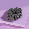 Black Scrunchie - Silver Crystals (Hot Fix)