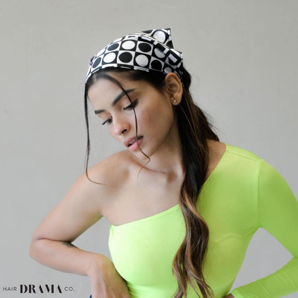Monochrome Headscarf Headband with elastic