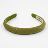 100% Mulberry Silk Puff Hair Band with Rhinestones - Jade Green