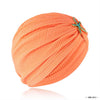 Neon Orange Ribbed Turban with Starfish Metal Broach