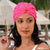 Hot Pink Cutwork Turban with Shell Metal Broach